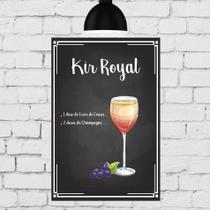 Placa Decorativa MDF Receitas de Drink Kir Royal 30x40