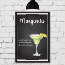 Placa Decorativa MDF Receitas de Drink Margarita 30x40