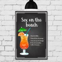 Placa Decorativa MDF Receitas de Drink Sex on the beach