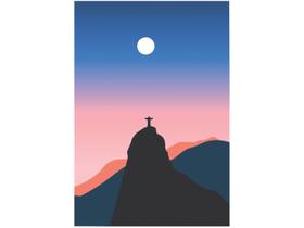 Placa Decorativa MDF Rio Noite 20x29cm - Design Up Living