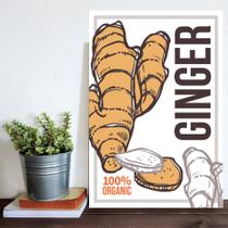 Placa Decorativa MDF Tempero Frase Ginger Organic 20x30cm