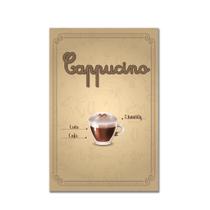 Placa Decorativa MDF Tipos de Café Cappucino Placa Decorativa MDF Tipos de Café Cappucino