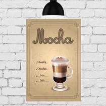 Placa Decorativa MDF Tipos de Café Mocha 30x40 Placa Decorativa MDF Tipos de Café Mocha 30x40