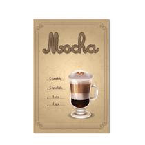 Placa Decorativa MDF Tipos de Café Mocha Placa Decorativa MDF Tipos de Café Mocha