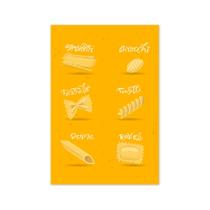 Placa Decorativa MDF Tipos de Massa Amarelo 30x40cm