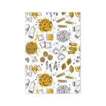 Placa Decorativa MDF Tipos de Massa Branco e Amarelo 30x40cm