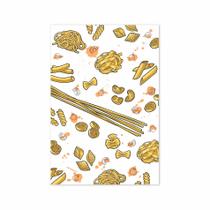 Placa Decorativa MDF Tipos de Massa Laranja e Branco 30x40cm