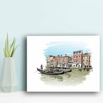 Placa Decorativa MDF Veneza Viagem em Gravuras 20x30cm