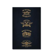 Placa Decorativa MDF Vintage Moto On The Road