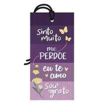 Placa Decorativa Mini 7x14 Hooponopono Tag Decorativa Sinto Muito Me Perdoe Te Amo Sou Grato - TG010