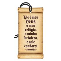 Placa Decorativa Mini 7x14 Tag Decorativa Bíblia Salmo 91