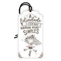 Placa Decorativa Mini 7x14 Tag Decorativa com Mensagem Felicidade TG005 Placa Decorativa Mini 7x14 Tag Decorativa com Mensagem Felicidade TG005