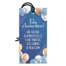 Placa Decorativa Mini 7x14 Tag Decorativa Feliz Aniversário