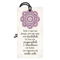 Placa Decorativa Mini 7x14 Tag Decorativa Mandala e Mantra de Prosperidade Placa Decorativa Mini 7x14 Tag Decorativa Mandala e Mantra de Prosperidade
