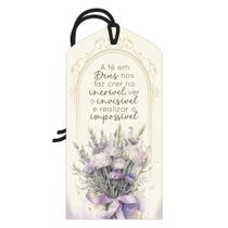 Placa Decorativa Mini 7x14 Tag Motivacional Frase Fé em Deus - TG039