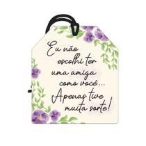 Placa Decorativa Mini 8x9 Tag Mensagem de Amizade Amigo - TE002