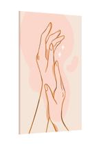 Placa decorativa - minimalista mãos mulher delicada