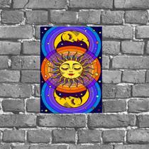 Placa Decorativa Mística Sol E Lua 18x27cm