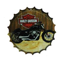 Placa Decorativa Modelo Tampa Cerveja Harley Davidson 29x29 Mdf6mm Madeira