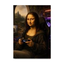 Placa Decorativa Mona Lisa Gamer 40x60cm Placa Decorativa Mona Lisa Gamer 40x60cm