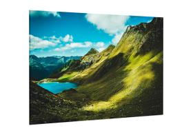 Placa decorativa - montanhas verdes lago paisagem Placa decorativa - montanhas verdes lago paisagem