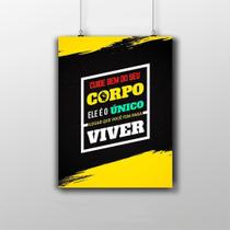 Placa Decorativa Motivacional 20X30Cm Cuide Bem Do Seu Corpo Placa Decorativa Motivacional 20X30Cm Cuide Bem Do Seu Corpo