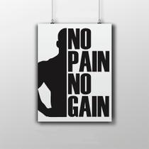 Placa Decorativa Motivacional 20X30Cm No Pain, No Gain Placa Decorativa Motivacional 20X30Cm No Pain, No Gain