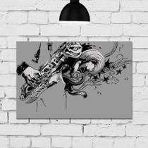 Placa Decorativa Música MDF Musico Sax Placa Decorativa Música MDF Musico Sax