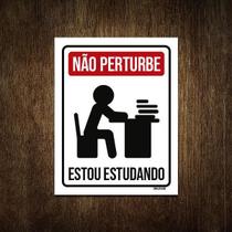 Placa Decorativa - Não Perturbe Estou Estudando 27X35