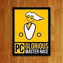 Placa Decorativa Nerd - Pc Master Race 27X35