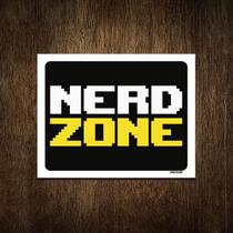 Placa Decorativa - Nerd Zone 27X35