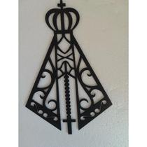 Placa Decorativa Nossa Senhora Aparecida mdf 3mm Cor Preto