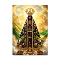 Placa Decorativa Nossa Senhora Aparecida Rainha do Brasil 21x30cm Placa Decorativa Nossa Senhora Aparecida Rainha do Brasil 21x30cm