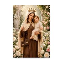 Placa Decorativa Nossa Senhora do Carmo com Escapulário 15x21cm Placa Decorativa Nossa Senhora do Carmo com Escapulário 15x21cm