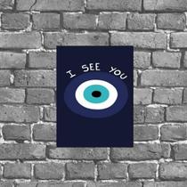 Placa Decorativa Olho Grego I See You 18X27Cm