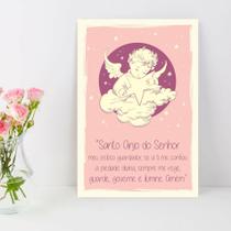 Placa Decorativa Oração Anjo da Guarda Estrela 30x40cm