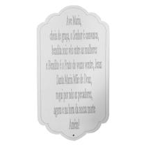 Placa Decorativa Oracao Ave Maria Mdf 30x15,5 Cm Branco - D'Rossi