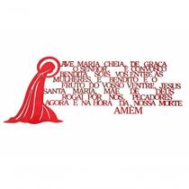 Placa Decorativa Oração Ave Maria MDF 3MM 50x20CM Vermelha Ave Maria Placa Decorativa Oração Ave Maria MDF 3MM 50x20CM Vermelha Ave Maria