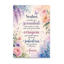 Placa Decorativa Oração da Serenidade Aquarela Suave 30x42cm Placa Decorativa Oração da Serenidade Aquarela Suave 30x42cm