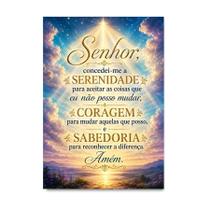 Placa Decorativa Oração da Serenidade Céu Celestial 40x60cm Placa Decorativa Oração da Serenidade Céu Celestial 40x60cm
