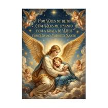 Placa Decorativa Oração do Anjo da Guarda Poderosa 50x70cm
