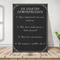 Placa Decorativa Os Quatro Compromissos Alta Qualidade 30x30