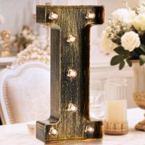 Placa decorativa OYCBUZO LED Light Up Vintage Letter I 23cm Placa decorativa OYCBUZO LED Light Up Vintage Letter I 23cm