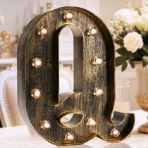 Placa decorativa OYCBUZO Q Light Up Vintage 23 cm Letter