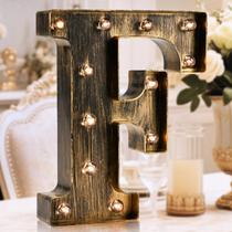 Placa decorativa OYCBUZO Vintage Industrial LED Letter F 23cm Placa decorativa OYCBUZO Vintage Industrial LED Letter F 23cm