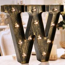 Placa decorativa OYCBUZO Vintage LED Marquee Letter W 23cm