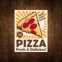 Placa Decorativa Padaria - Pizza Fresh Delicious 18X23