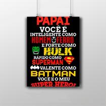 Placa Decorativa Pai Nerd - Papai Meu Super-Herói