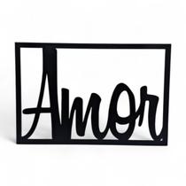 Placa Decorativa Palavra Amor em Mdf Cor Preto 28 cm Placa Decorativa Palavra Amor em Mdf Cor Preto 28 cm