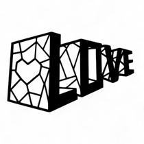 Placa Decorativa Palavra Love 3D em Mdf Cor Preto 57 cm Placa Decorativa Palavra Love 3D em Mdf Cor Preto 57 cm